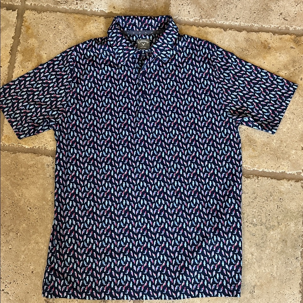 Callaway Multicolor Bird Pattern Polo - image 1